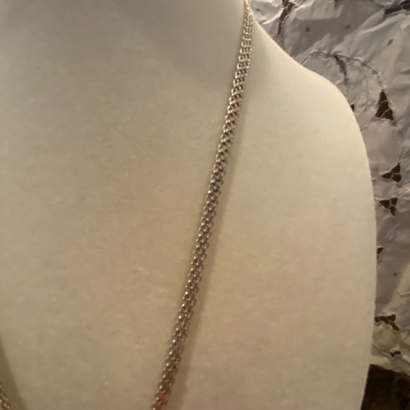 Sterling Silver Navrantha Cross Pendant and Woven Mesh Italian Chain 24” - Picture 8 of 16